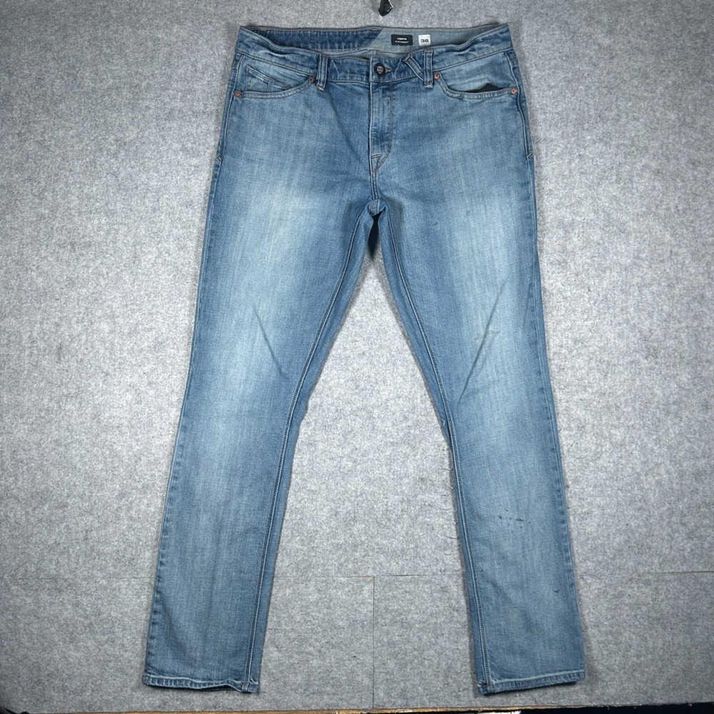 Volcom Denim Jeans Mens 36 Blue Vorta Slim Straight Skate Surf Casual